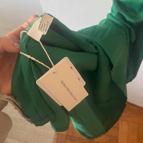 Commense Cowl Neck Satin Back Cross Long Dress - Green - Picture 3 of 9